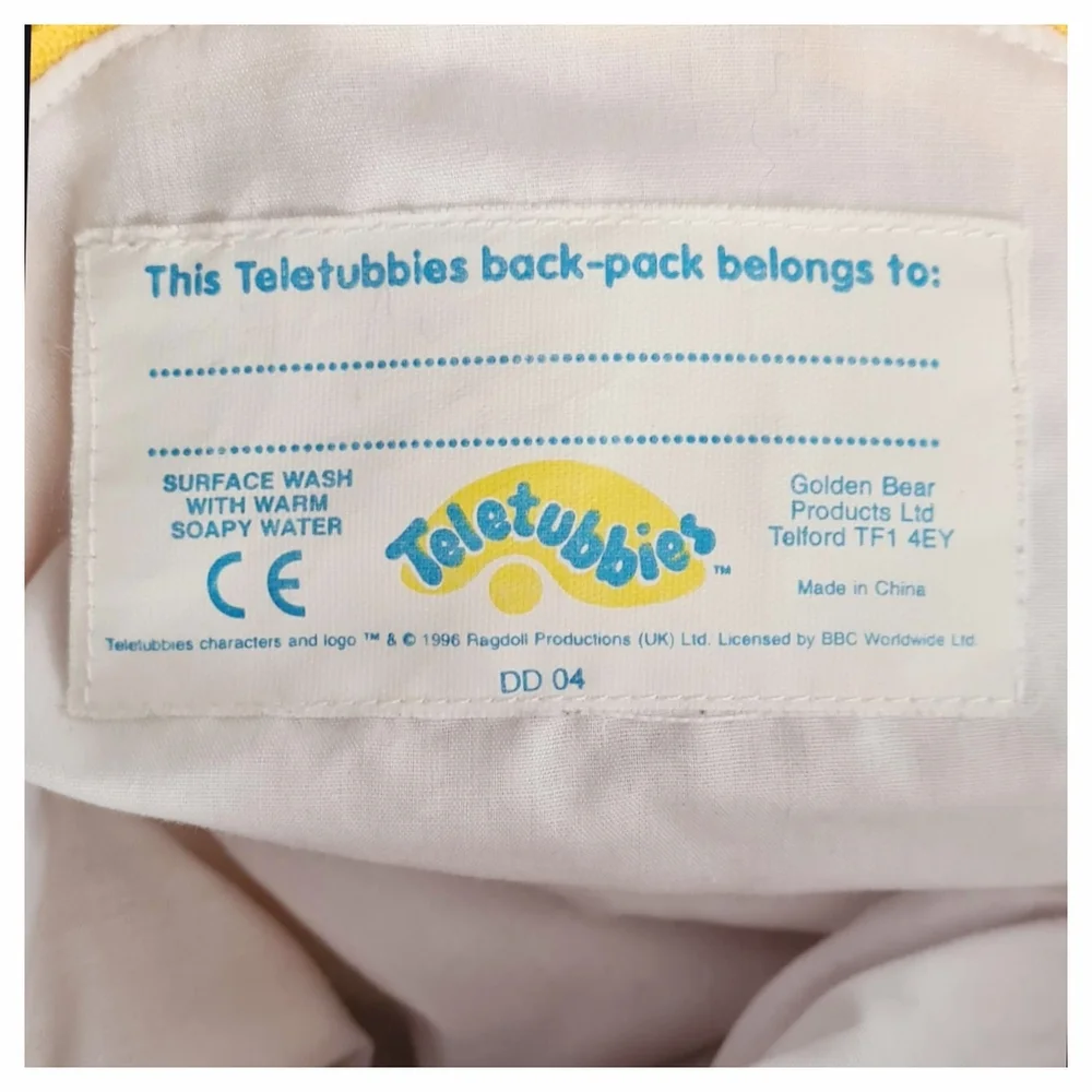 Vintage 1996 Teletubbies Laa Laa Plush Y2K Backpack - Picture 7 of 16